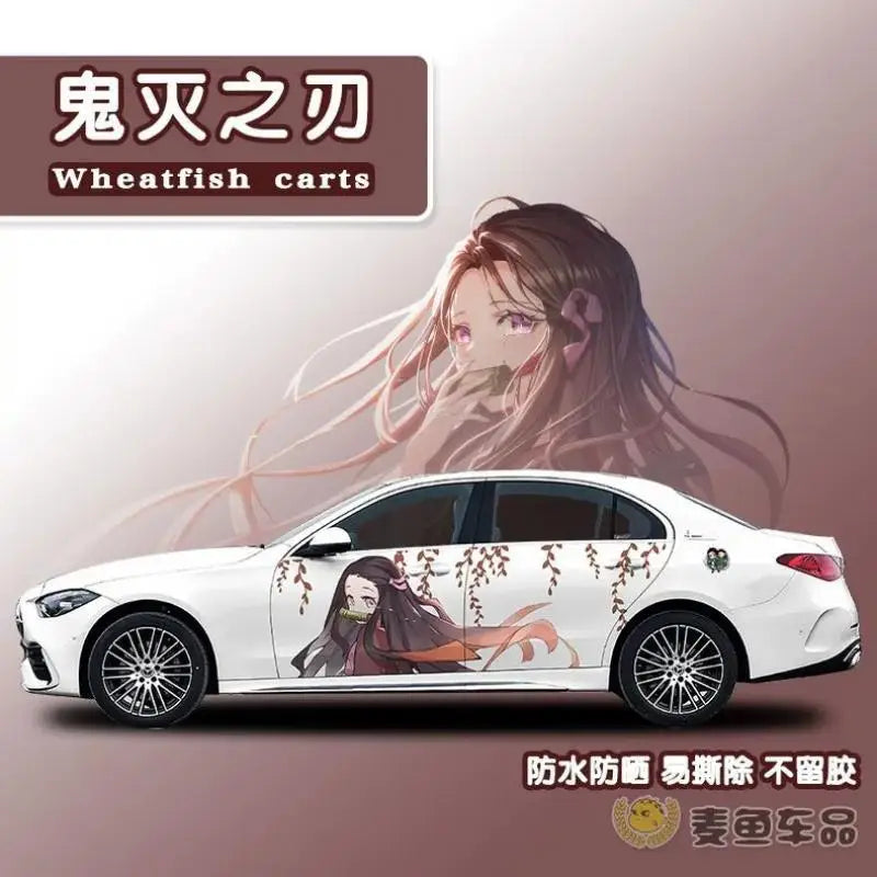 new Demon Slayer Sticker Car Body Decoration Car Clothes Diy Cute Kamado Tanjirou Kochou Shinobu Car Decoration Sticker Gift
