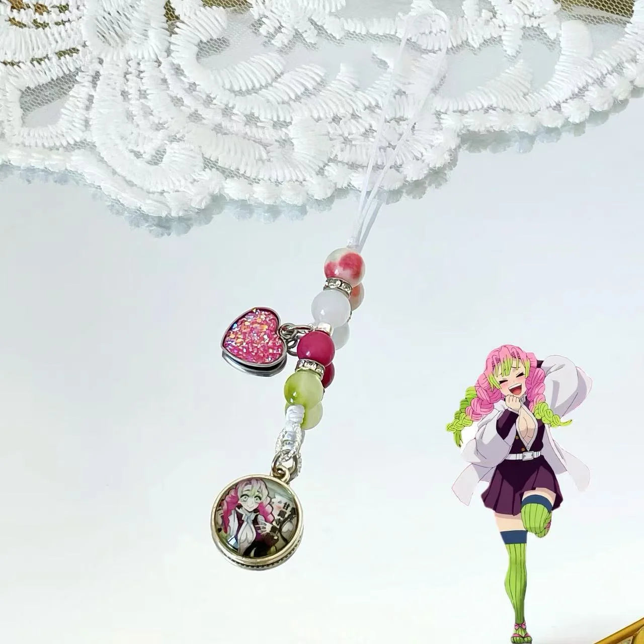 Anime Demon Slayer Periphery Hand Rope Tanjiro Kamado Giyu Tomioka Kyojuro Rengoku 15 styles Keychain Decorations Christmas Gift