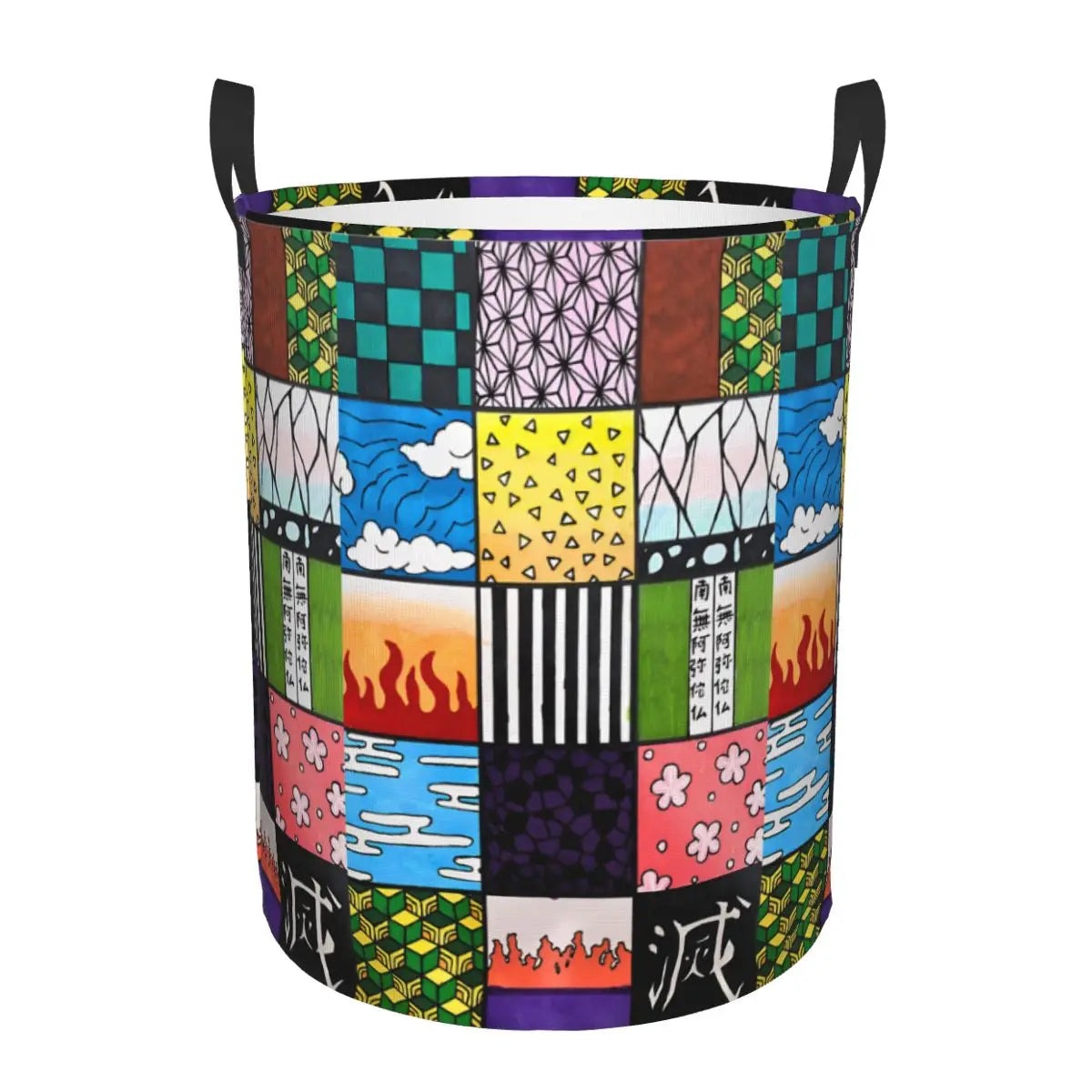 Custom Demon Slayers Anime Laundry Basket Collapsible Kimetsu No Yaiba Toy Clothes Hamper Storage Bin for