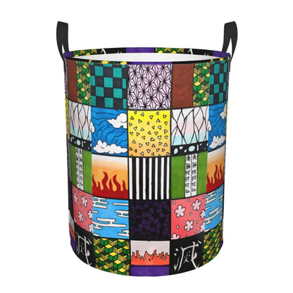 Custom Demon Slayers Anime Laundry Basket Collapsible Kimetsu No Yaiba Toy Clothes Hamper Storage Bin for