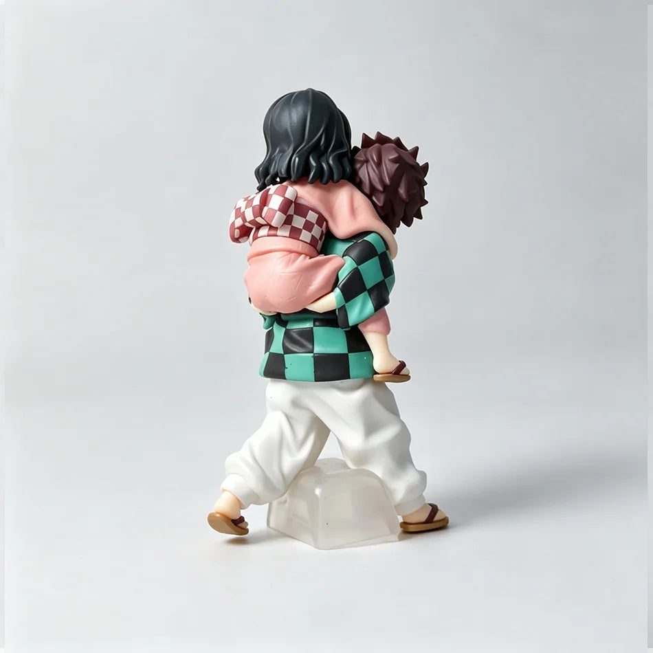 12.5cm Demon Slayer Tanjiro & Nezuko PVC Collectible Cartoon Figure Model Toy Creative Personalized with Packaging Box