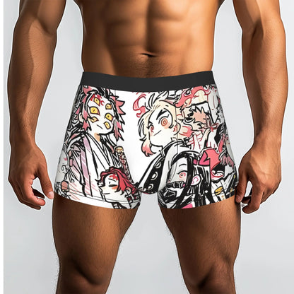 The Battle Crazed Demon   Akaza Bandai Demon Slayer Underpants Breathbale Panties Men's Underwear Print Shorts Boxer Briefs