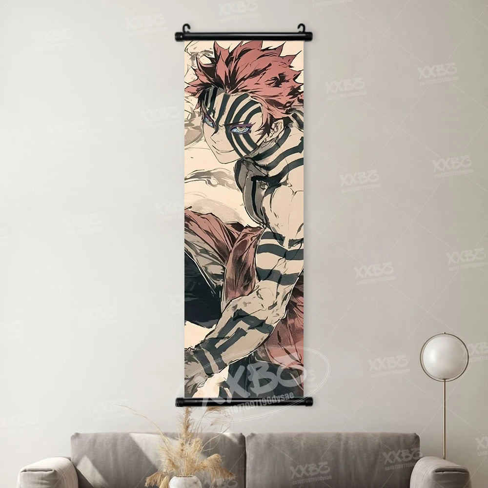 Demon Slayer Poster Home Decor Hashibira Inosuke Canvas Scrolls Picture Agatsuma Zenitsu Wall Art Kamado Nezuko Hanging Painting
