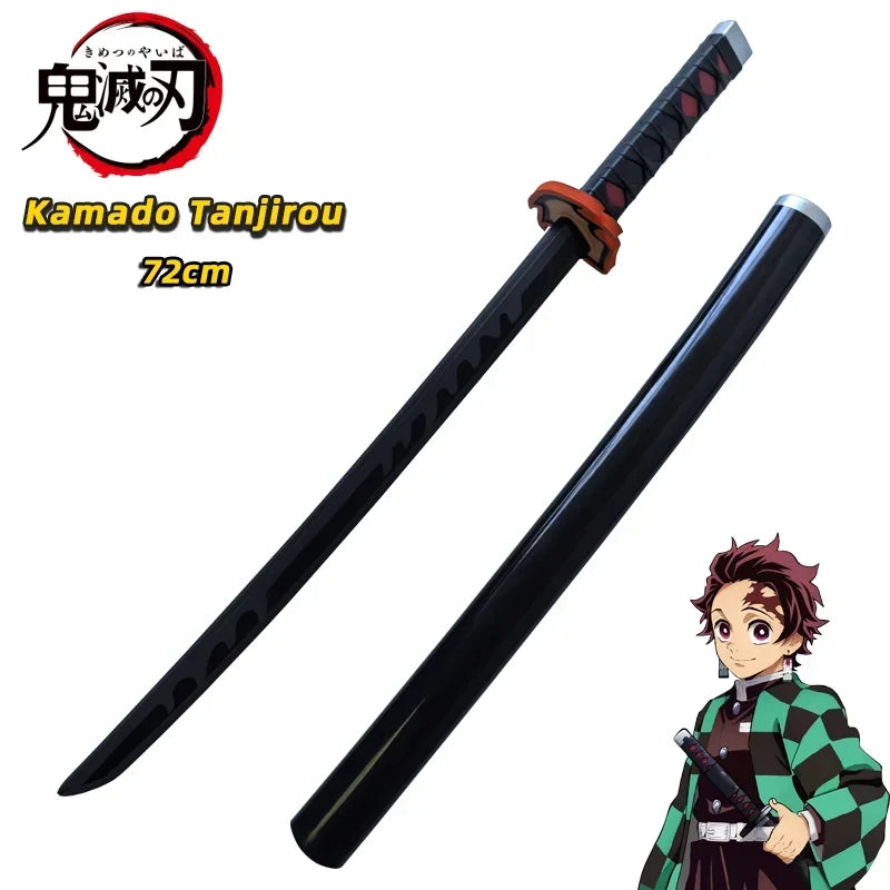 72cm Japanese Katana Samurai Sword Demon Slayer Katana Hashibira Inosuke Sword Kimetsu No Yaiba PU Ninja Knife Cosplay Toy Sword