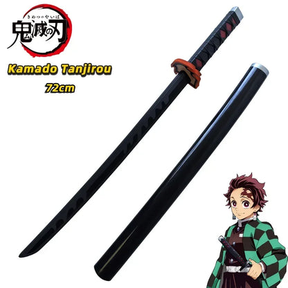 72cm Japanese Katana Samurai Sword Demon Slayer Katana Hashibira Inosuke Sword Kimetsu No Yaiba PU Ninja Knife Cosplay Toy Sword