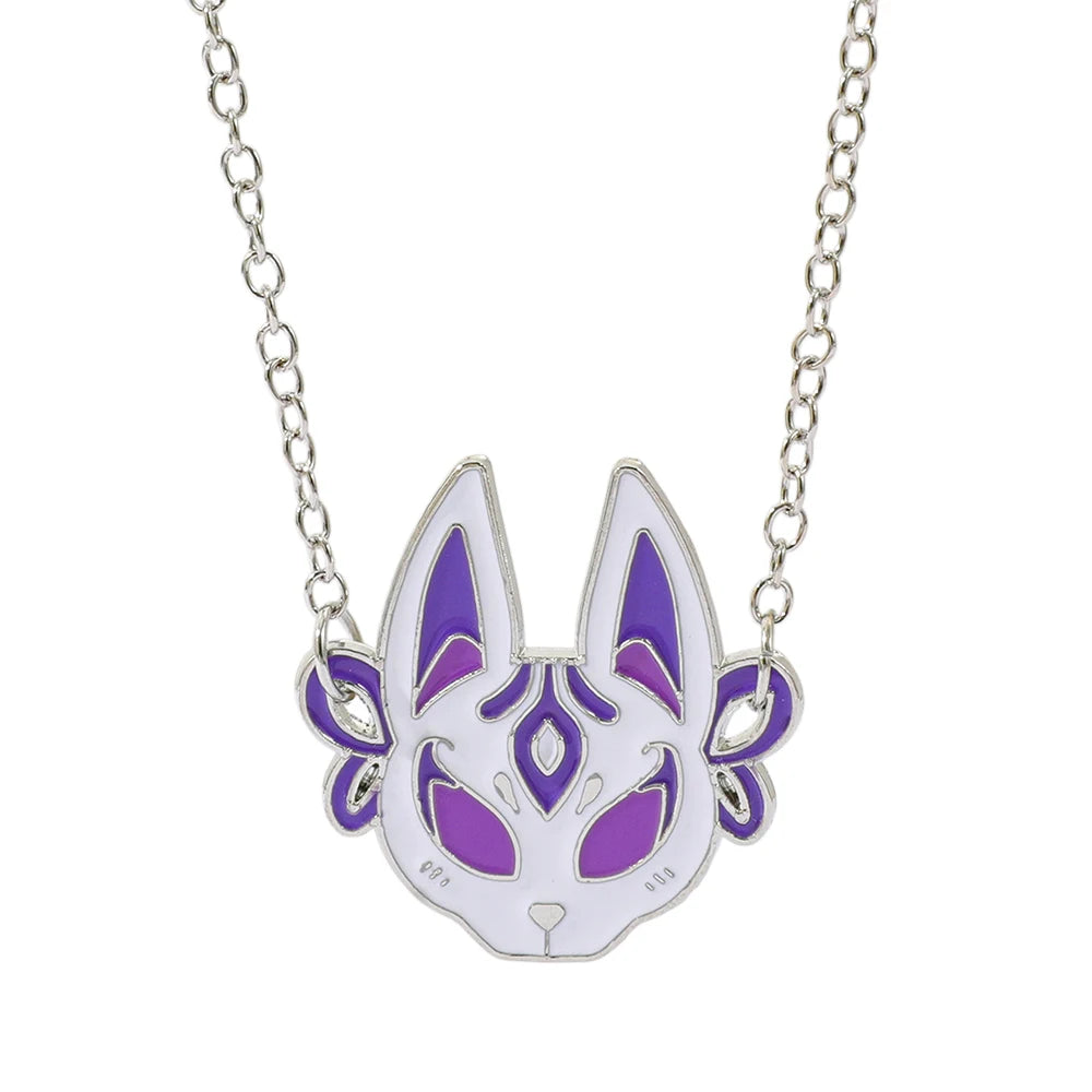 Demon Slayer fox Mask Pendant Necklace, Demon Slayer Pendant Accessory Suitable for Cosplay Accessories