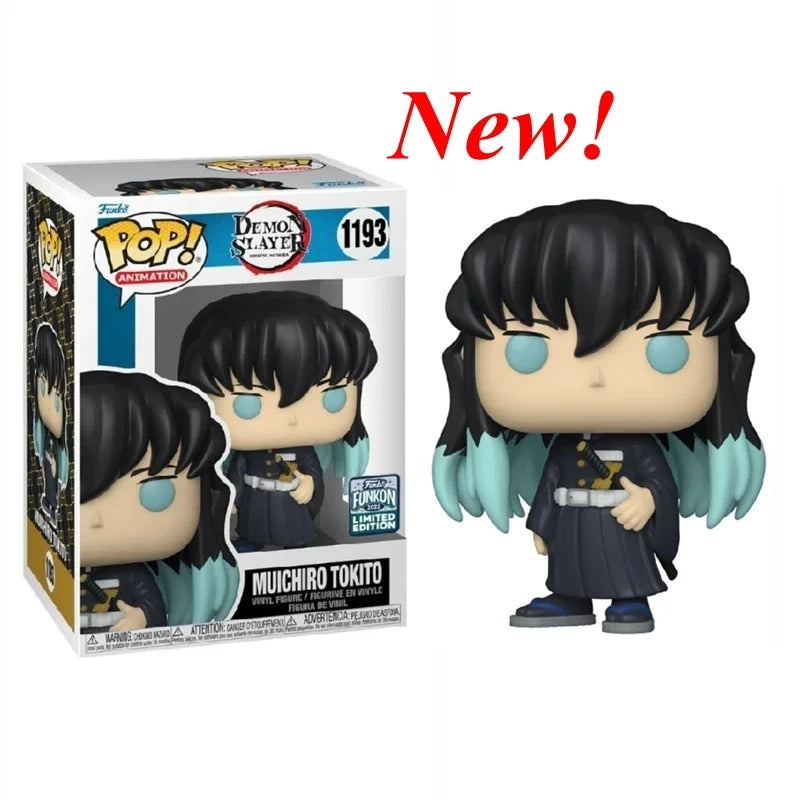 2026 Funko POP Demon Slayer Tanjiro 1304 Kanroji 1306 Rui 1307 Sanemi 1253 Nezuko 1254 Obanai 1395 Action Figures Model Toy Gift