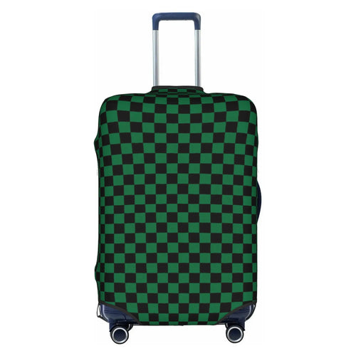 Housse valise damier vert