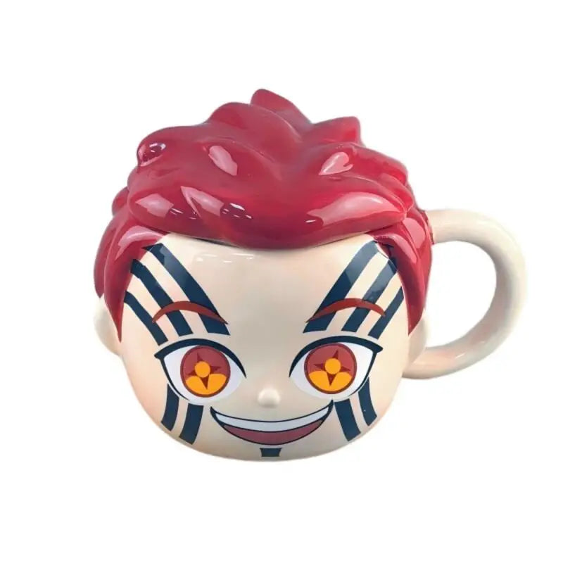 450ml Anime Demon Slayer Cosplay Ceramics Mug Water Cup Creative Akaza Kamado Tanjiro mug Shaped Coffee Milk Cup Ornament Gifts