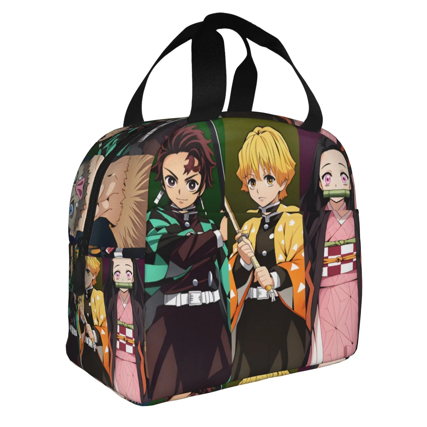 Cherry Nezuko Demon Slayer  Insulated Lunch Bags for Camping Travel Blossoms Sakura Portable Cooler Thermal Bento Box Women Men