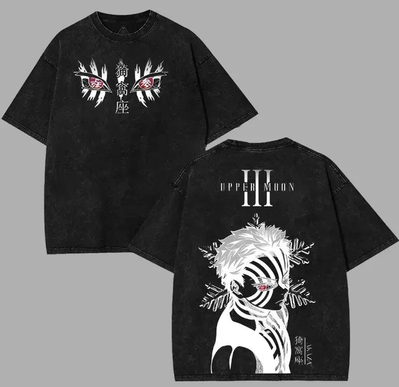 Anime Demon Slayer Retro Double Sided Washed Men's Super Large T-shirt Spring/Summer New Style Suitable for Both Men and Women