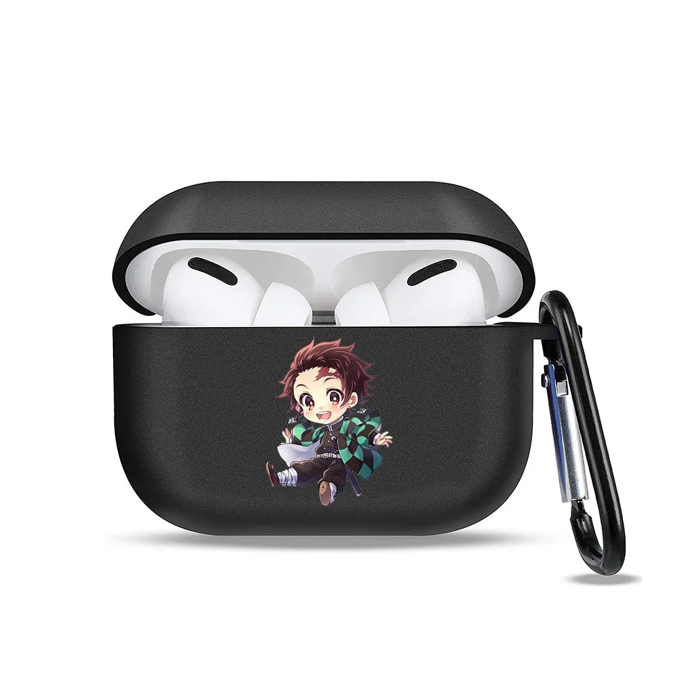 Anime Demon Slayer Earphone Protective Case for Apple AirPods 1 3 4 Pro 2 Bluetooth Earphones Protective Shell Cover Toys Gifts