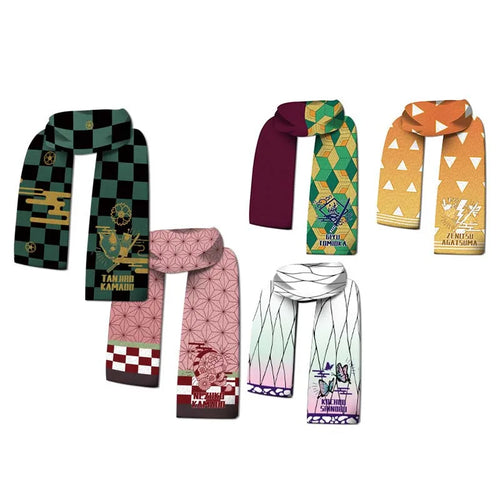 In stock Demon Slayer: Kimetsu No Yaiba Anime Scarf Kamado Tanjirouagatsuma Zenitsutomioka Giyuu Anime Winter Warm Xmas Gift