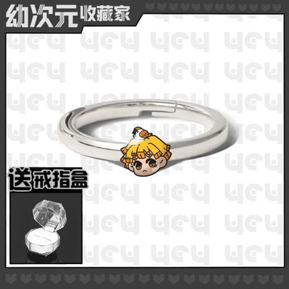 Demon Slayer Douma Tokitou Muichirou Tomioka Giyuu 2D Ring Fashion Personalized Cosplay Accessories Anime Original Niche Gift