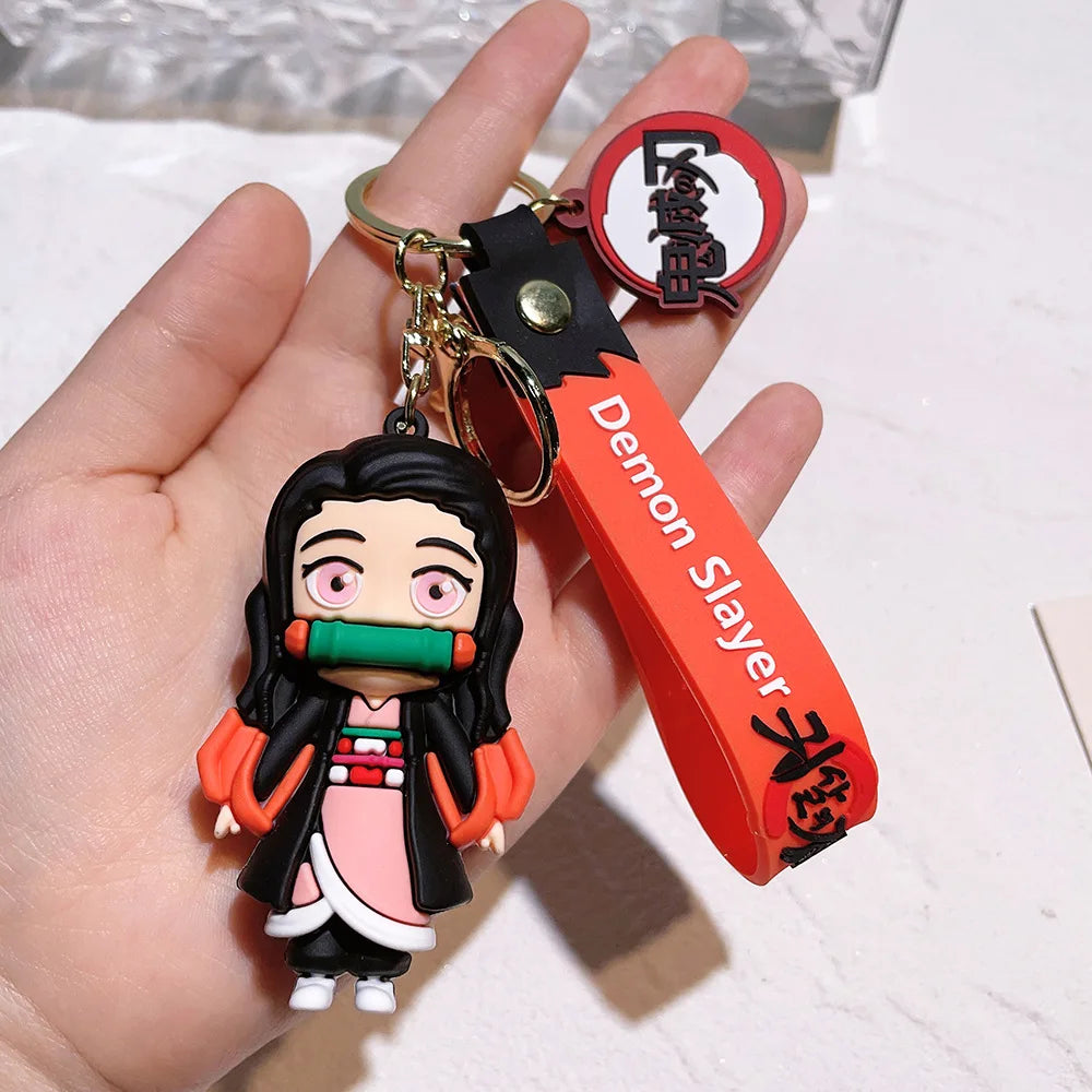 New Demon Slayer Kimetsu No Yaiba Blade of Ghost Keychain Cute Bag Pendant Car key Pendant Fans Gift Anime Jewelry Accessories