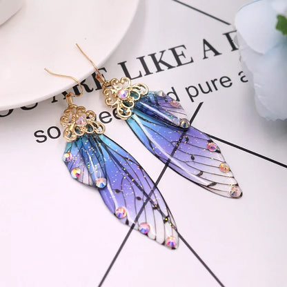 Demon Slayer Anime Butterfly Wing Earrings Kimetsu No Yaiba Kochou Shinobu Cosplay Earring Ear Jewelry Accessories Gifts