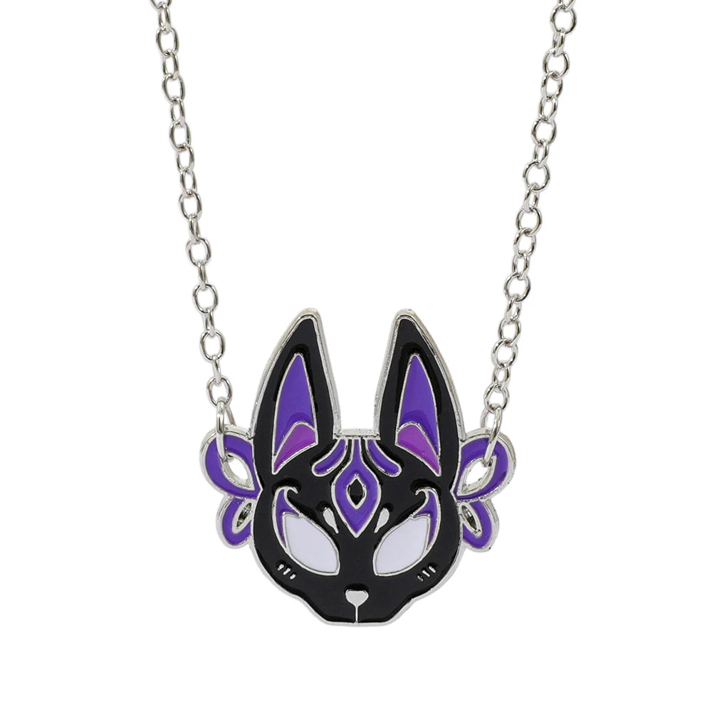 Demon Slayer fox Mask Pendant Necklace, Demon Slayer Pendant Accessory Suitable for Cosplay Accessories