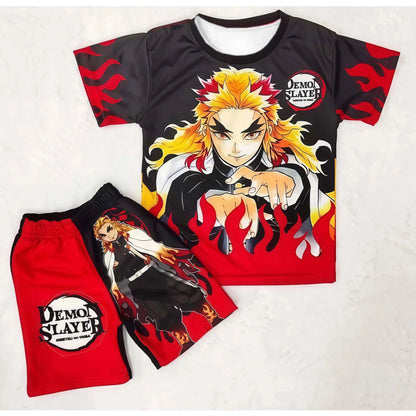 Demon Slayer Multiple Characters, Children's and Adults' 3D Printed Pajamas and Loungewear, Family Outing T-shirts, Shorts