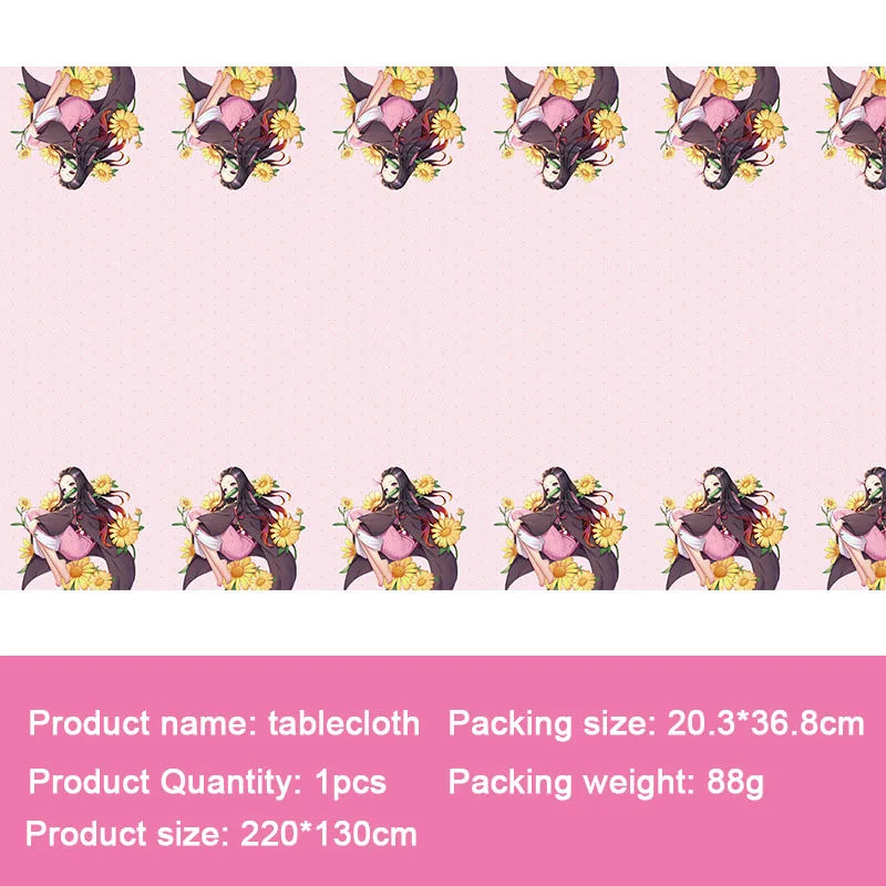 Anime Demon Slayer Kamado Nezuko themed party decoration paper cups plates tissues  baby showers balloons girls birthday gifts