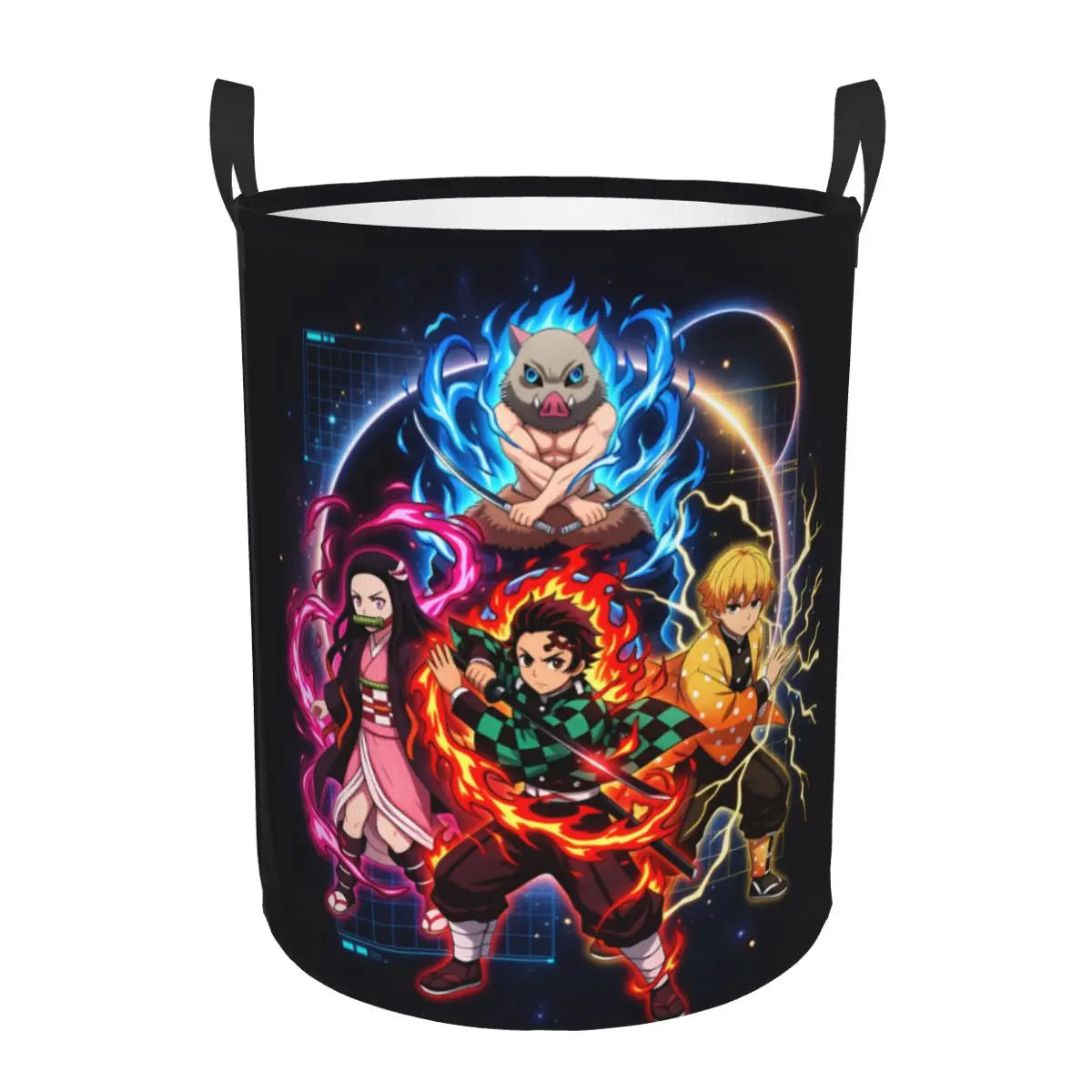 Tanjiro Kamado Demon Slayer Nezuko Kamado Laundry Basket Zenitsu Agatsuma Clothes Hamper for Household Clothes Storage Bag