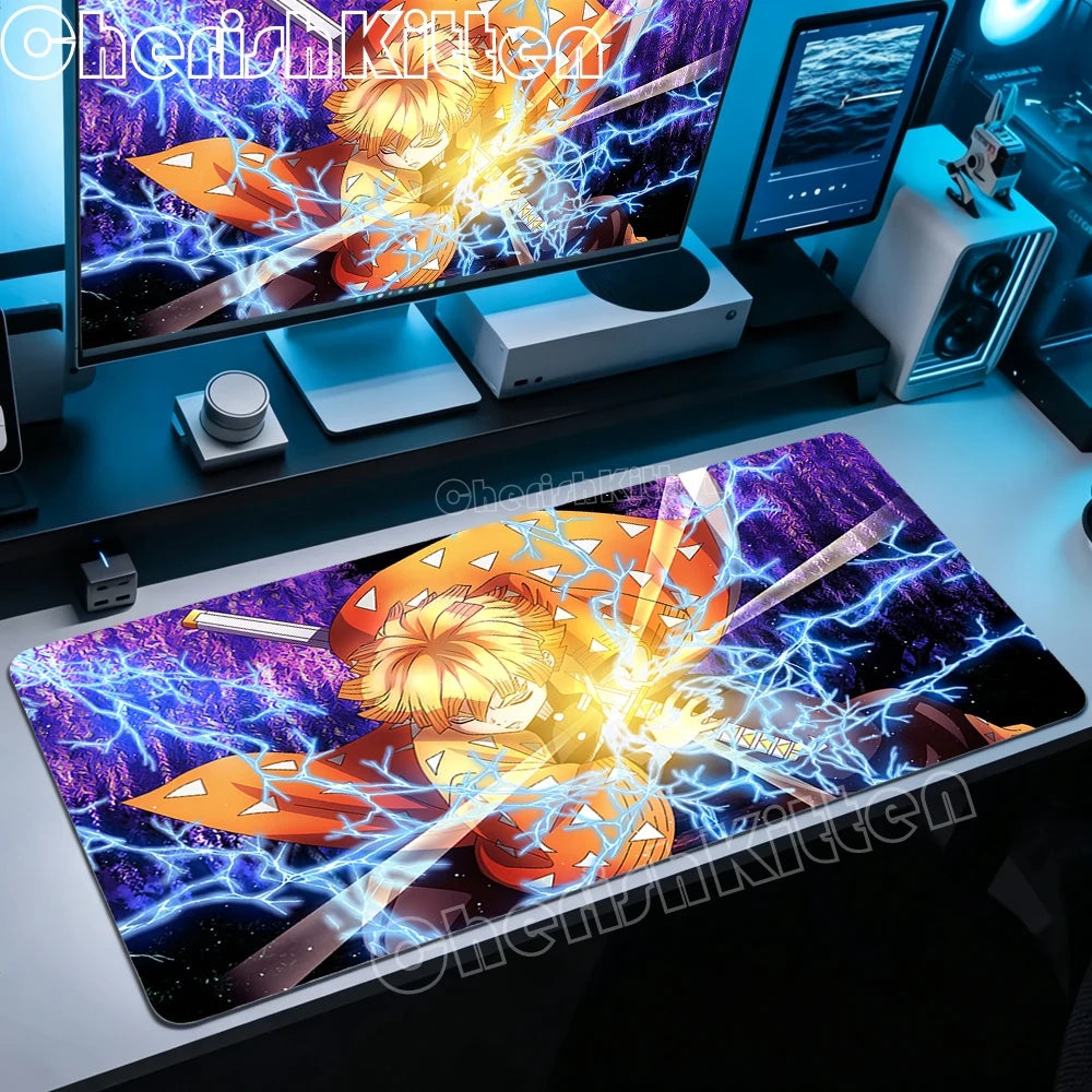 XXL Mouse Pad Large Demon Slayer Mousepad Office Computer Keyboard Gaming Table Mats for Laptop PC Anti-Slip Rubber Desk Mat