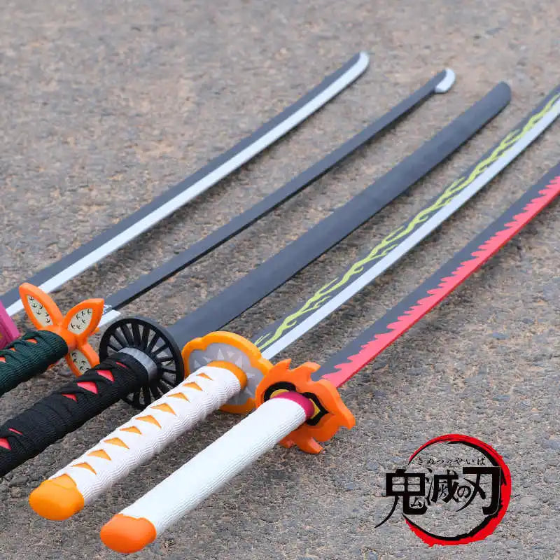 72/104cm Demon Slayer Sword Anime Kimetsu No Yaiba Cosplay Prop Tanjirou Shinobu Real Size Japanese Katana Samurai Sabre Gift