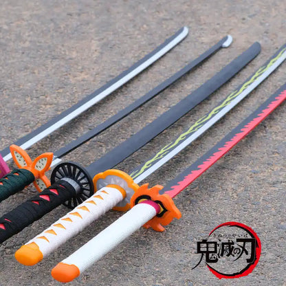 72/104cm Demon Slayer Sword Anime Kimetsu No Yaiba Cosplay Prop Tanjirou Shinobu Real Size Japanese Katana Samurai Sabre Gift