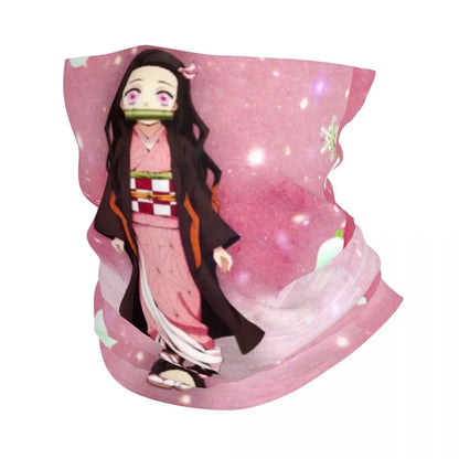 Custom Manga Demon Slayer Bandana Neck Gaiter for Hiking Camping Men Women Wrap Scarf Kimetsu No Yaiba Balaclava Warmer