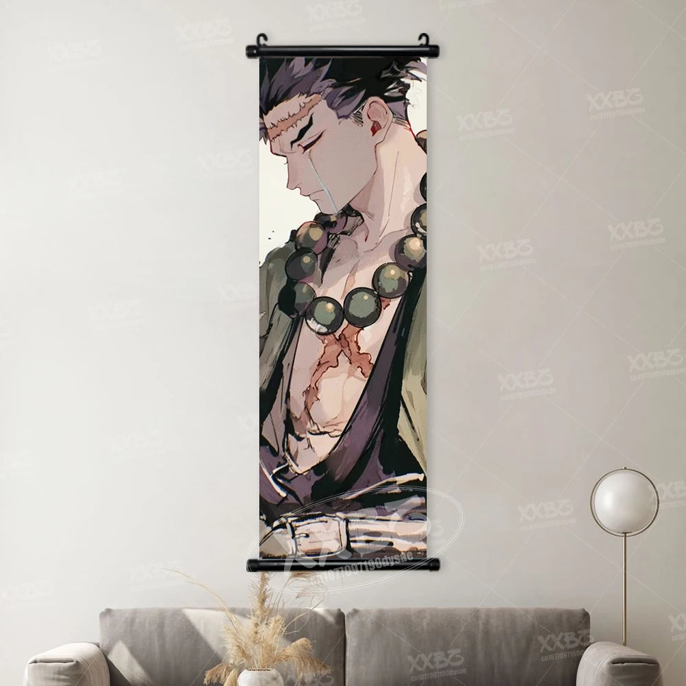 Demon Slayer Poster Home Decor Hashibira Inosuke Canvas Scrolls Picture Agatsuma Zenitsu Wall Art Kamado Nezuko Hanging Painting