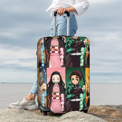 Manga Demon Slayer Luggage Cover Elastic Kimetsu No Yaiba Travel Suitcase Protective Covers Suit For 18-32 inch