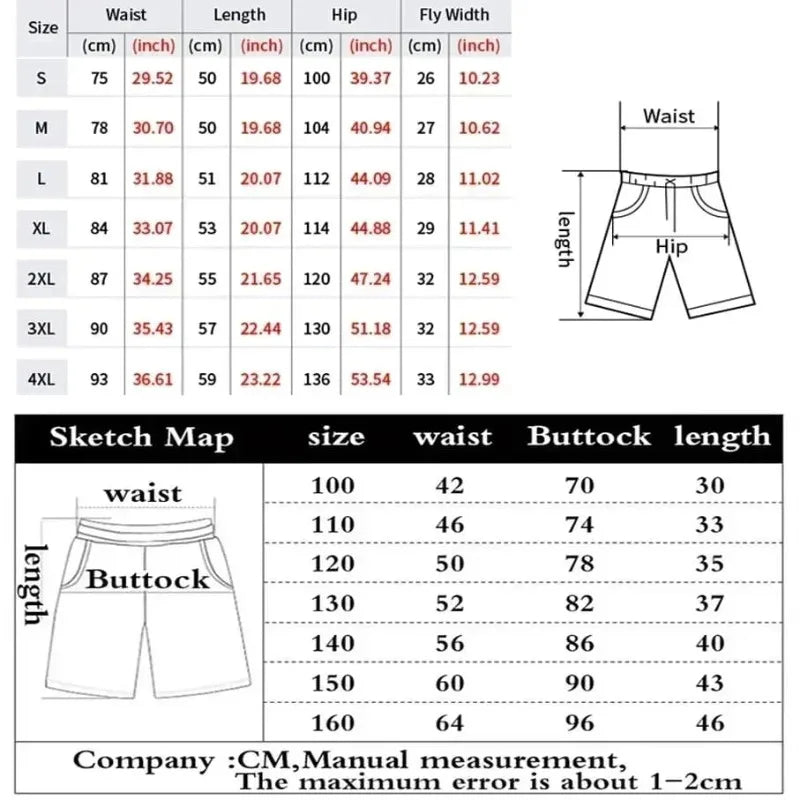 Demon Slayer Wisteria Shorts for Adults and Children, 3D Printed Beach Shorts of The Swordsman Under The Wisteria