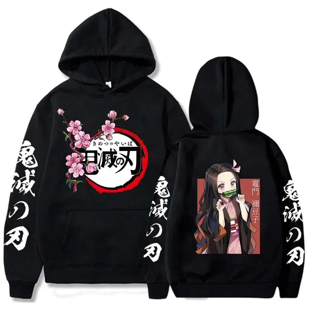 Japanese Anime Demon Slayer Plus Size Hoodie Women Sweatshirts Kamado Nezuko Print Hooded Harajuku Girl And Boy Casual Pullover
