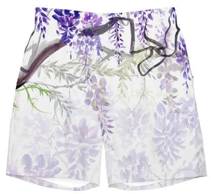 Demon Slayer Wisteria Shorts for Adults and Children, 3D Printed Beach Shorts of The Swordsman Under The Wisteria