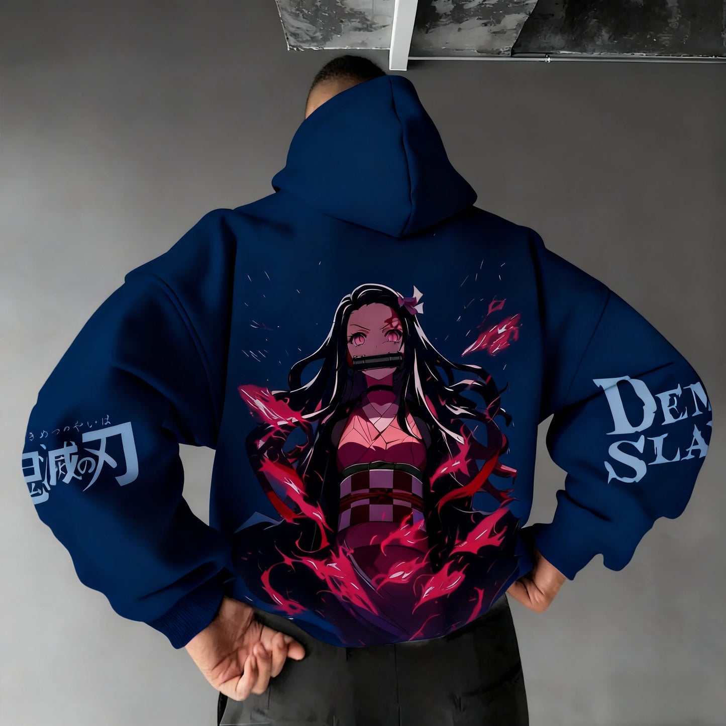 Demon Slayer Men's Hoodie Sweatshirt Kamado Nezuko Anime Spring Autumn Winter Boy Harajuku Long-sleeved Parent-child Outfit