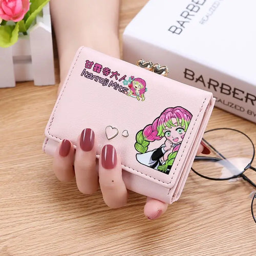Demon Slayer Kanroji wallet anime two-dimensional Japanese all-in-one card bag children's coin purse ladies wallet cute gift