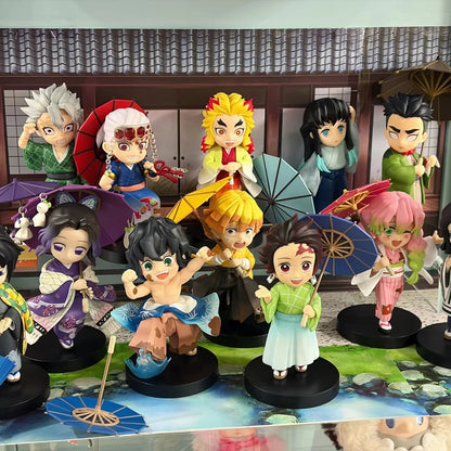 Anime Demon Slayer Kimetsu no Yaiba Figure 15cm Kochou Shinobu Kanroji Mitsuri Plum Rain Series Action Model Toy Gift