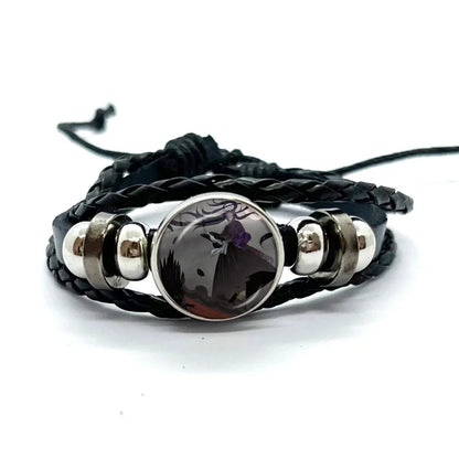 Kokushibo Anime Figure Leather Bracelets Cosplay Eyes Cartoon Horror Multilayer Braided Bracelets Bangles Handmade Jewelry Gifts