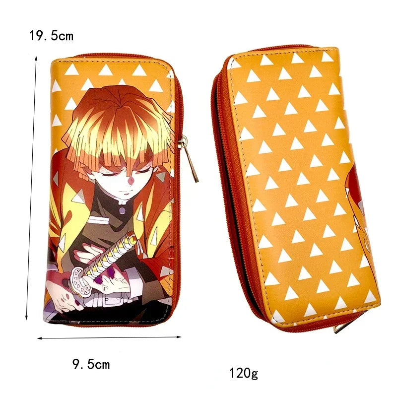 Demon Slayer Anime Cartoon Wallet Kimetsu No Yaiba Tanjirou Nezuko Zenitsu Giyuu Character Printing Zipper Wallet Birthday Gift