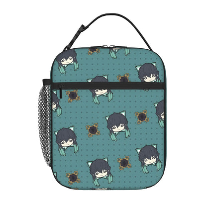1 Piece Zipper Closure Muichiro Set Storage Bag Pocket Demon Slayer  School Lunch Food Box Reusable For Lunch Food Bag