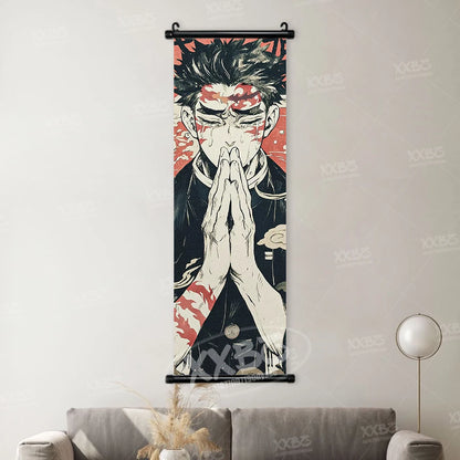 Demon Slayer Poster Home Decor Hashibira Inosuke Canvas Scrolls Picture Agatsuma Zenitsu Wall Art Kamado Nezuko Hanging Painting