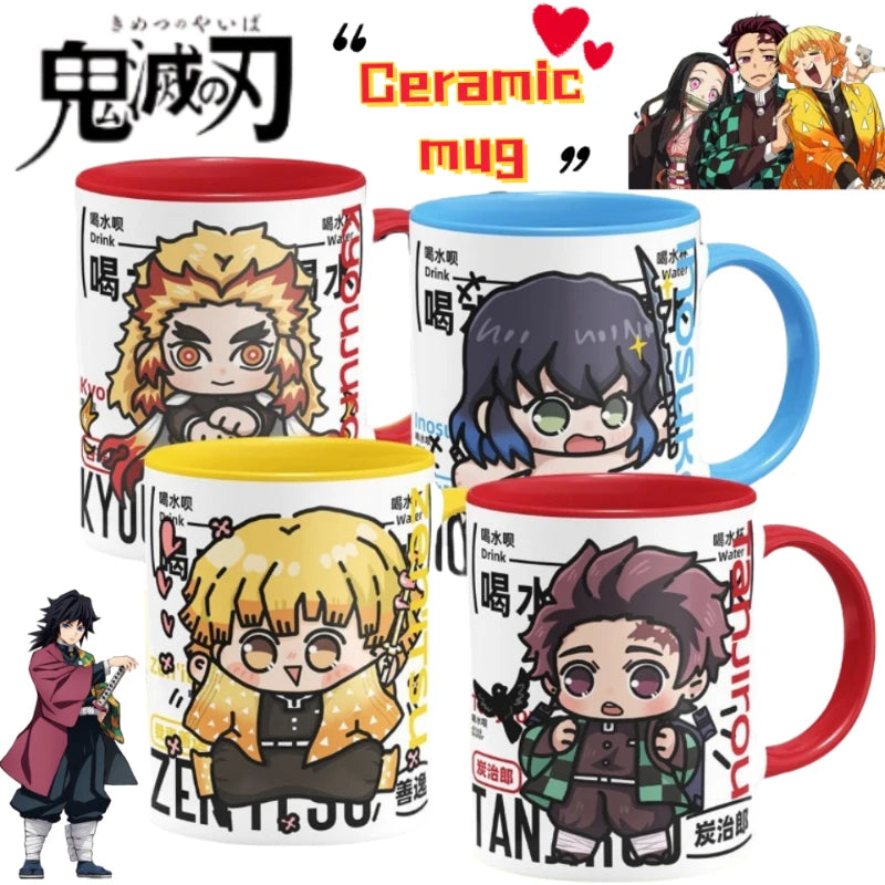 Demon Slayer Kamado Tanjirou Shinazugawa Sanemi creative cartoon ceramic mug home office afternoon tea coffee cup birthday Gifts