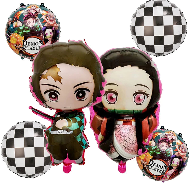 Demon Slayer Boy Foil Balloon Party Decoration Anime Cartoon Figure Decorative Ballons Photo Props Ornaments Toy Birthday Gift