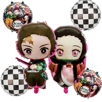 Demon Slayer Boy Foil Balloon Party Decoration Anime Cartoon Figure Decorative Ballons Photo Props Ornaments Toy Birthday Gift