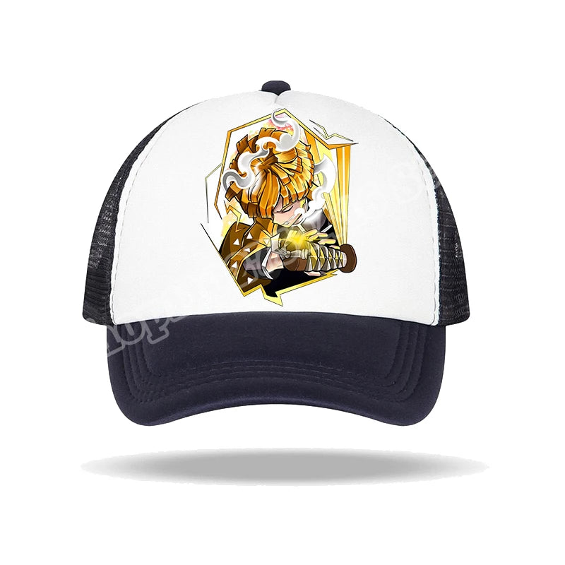 Kids Adults Baseball Caps Demon Slayer Infinity Castle Anime Character Print Sun Hat Cartoon Summer Adjustable Pointy Hats Gifts
