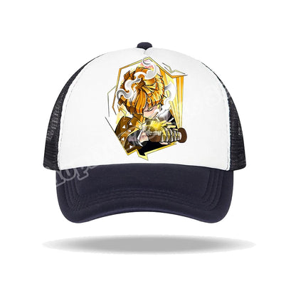 Kids Adults Baseball Caps Demon Slayer Infinity Castle Anime Character Print Sun Hat Cartoon Summer Adjustable Pointy Hats Gifts