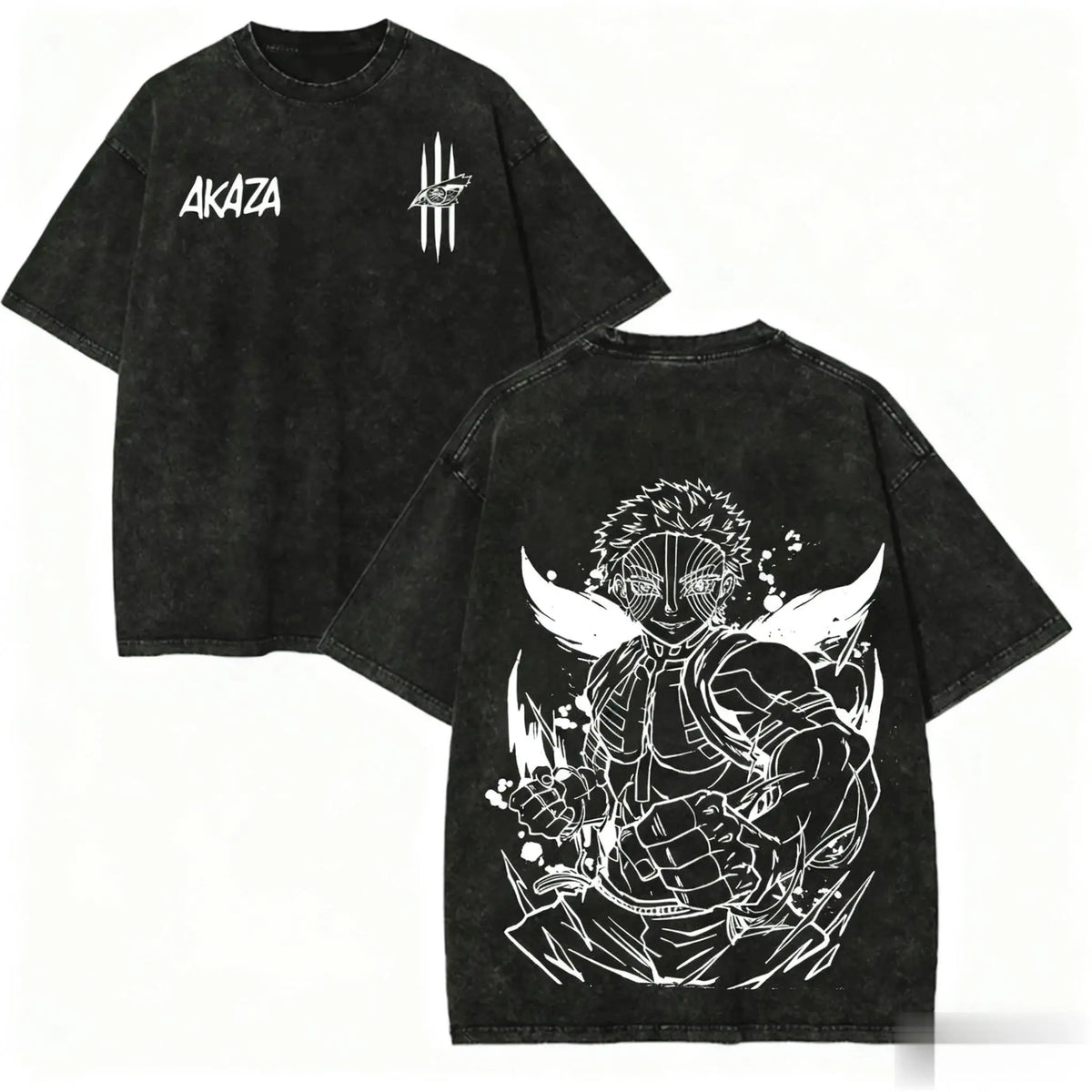 T-shirt Tokito Demon Slayer, motif Akaza