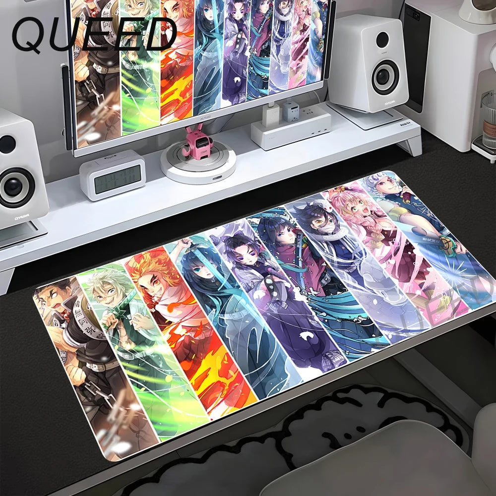 HD Printing Computer Gaming Locking Edge Non-slip Mouse Pad New Cool Anime Demon Slayer Mousepad Keyboard PC Lockrand Desk Mats