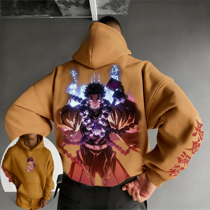 Demon Slayer Men's Hoodie Sweatshirt Gyomei Himejima Anime Spring Autumn Winter Boy Harajuku Long-sleeved Parent-child Outfit