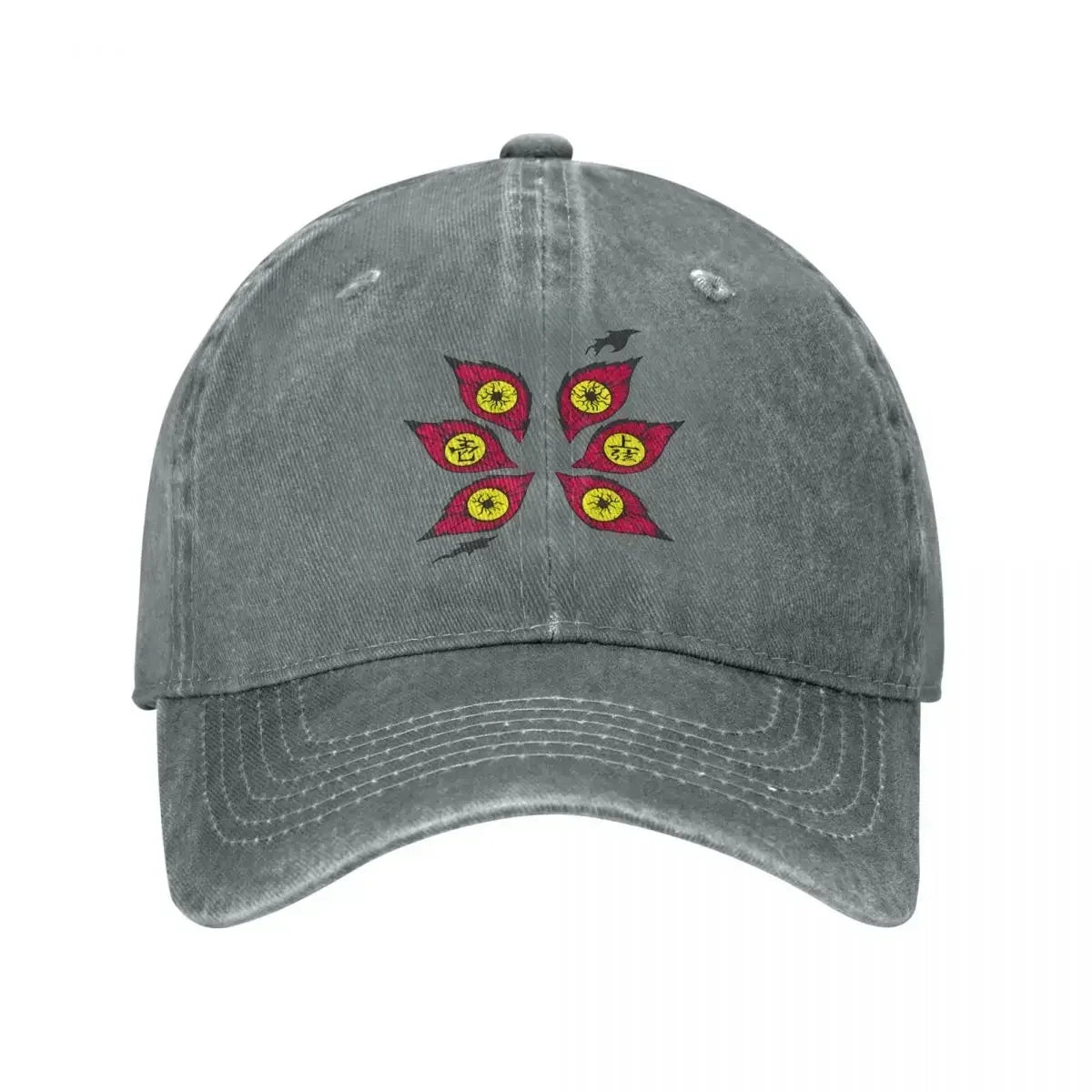 Demon Slayers Kokushibo Baseball Cap Vintage Distressed Washed Anime Comic Sun Cap Unisex Outdoor Activities Adjustable Hats Cap