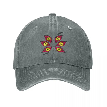 Demon Slayers Kokushibo Baseball Cap Vintage Distressed Washed Anime Comic Sun Cap Unisex Outdoor Activities Adjustable Hats Cap